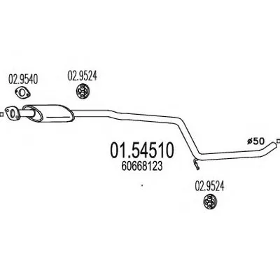 Средний глушитель выхлопных газов MTS купить