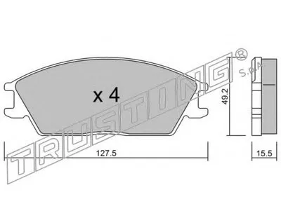Комплект тормозных колодок, дисковый тормоз TRUSTING купить