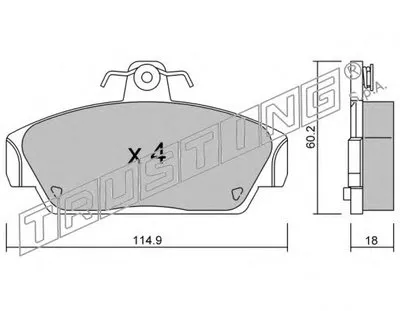 Комплект тормозных колодок, дисковый тормоз TRUSTING купить