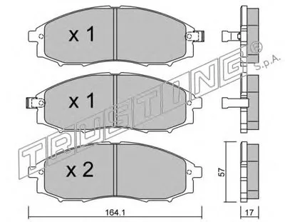 Комплект тормозных колодок, дисковый тормоз TRUSTING купить
