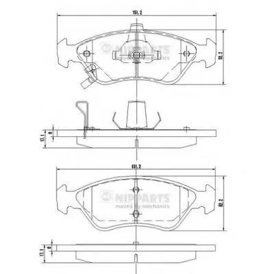 Комплект тормозных колодок, дисковый тормоз NIPPARTS купить