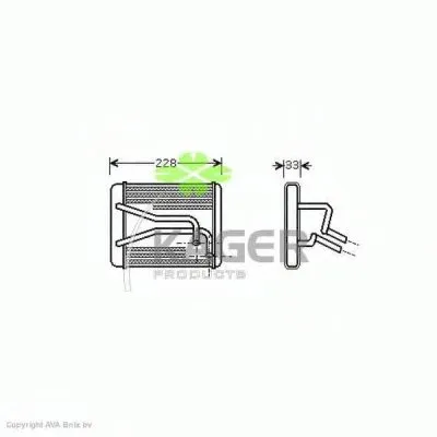 Теплообменник, отопление салона KAGER купить