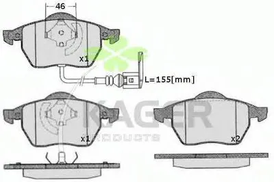 Комплект тормозных колодок, дисковый тормоз KAGER купить