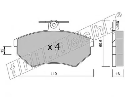 Комплект тормозных колодок, дисковый тормоз fri.tech. купить