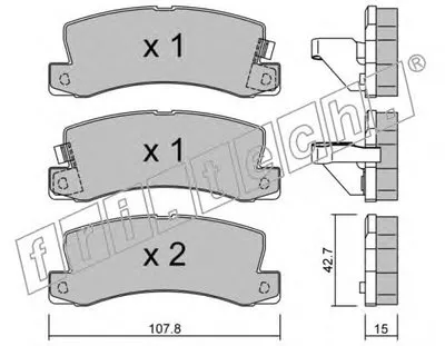 Комплект тормозных колодок, дисковый тормоз fri.tech. купить