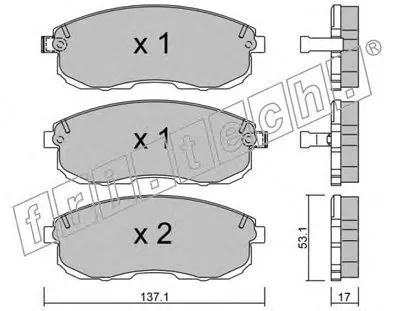 Комплект тормозных колодок, дисковый тормоз fri.tech. купить