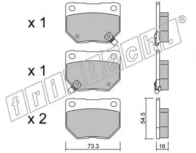 Комплект тормозных колодок, дисковый тормоз fri.tech. купить