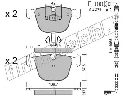 Комплект тормозных колодок, дисковый тормоз fri.tech. купить