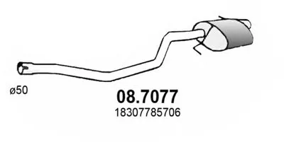 Глушитель выхлопных газов конечный ASSO купить