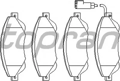 Комплект тормозных колодок, дисковый тормоз TOPRAN купить
