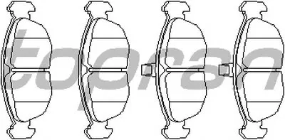 Комплект тормозных колодок, дисковый тормоз TOPRAN купить