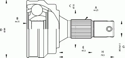 Шарнирный комплект, приводной вал SPIN OPEN PARTS купить