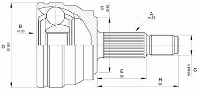 Шарнирный комплект, приводной вал SPIN OPEN PARTS купить