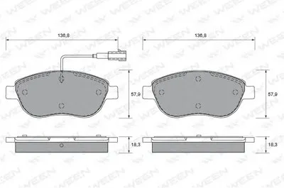 Комплект тормозных колодок, дисковый тормоз WEEN купить