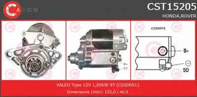 Стартер REMANUFACTURED SERIES CASCO купить