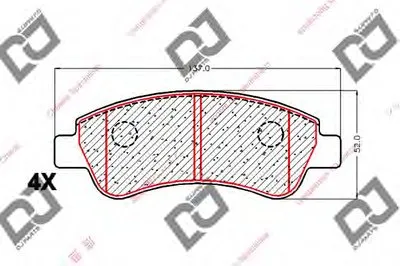 Комплект тормозных колодок, дисковый тормоз DJ PARTS купить