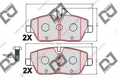Комплект тормозных колодок, дисковый тормоз DJ PARTS купить
