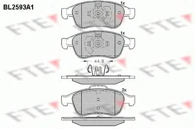 Комплект тормозных колодок, дисковый тормоз FTE купить