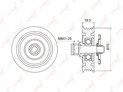 Натяжной ролик, поликлиновой  ремень LYNXauto купить