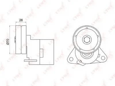 Натяжитель ремня, клиновой зубча LYNXauto купить