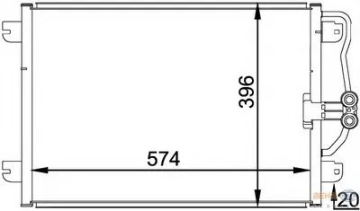 Конденсатор, кондиционер BEHR HELLA SERVICE HELLA купить