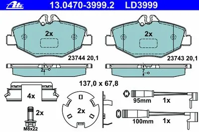 Комплект тормозных колодок, дисковый тормоз ATE Ceramic ATE купить