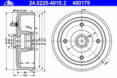Тормозной барабан ATE купить