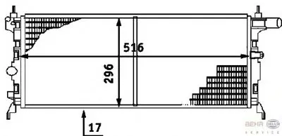 Радиатор, охлаждение двигателя BEHR HELLA SERVICE купить