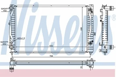 Радиатор, охлаждение двигателя NISSENS купить