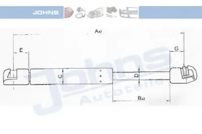 Газовая пружина, крышка багажник JOHNS купить