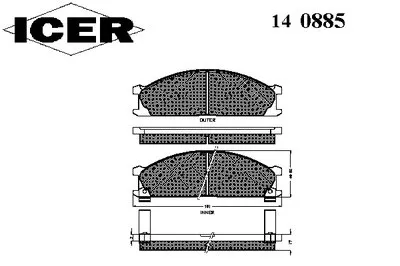 Комплект тормозных колодок, дисковый тормоз ICER купить