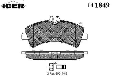 Комплект тормозных колодок, дисковый тормоз ICER купить