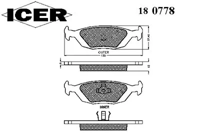 Комплект тормозных колодок, дисковый тормоз ICER купить