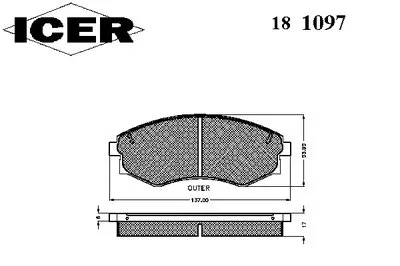 Комплект тормозных колодок, дисковый тормоз ICER купить