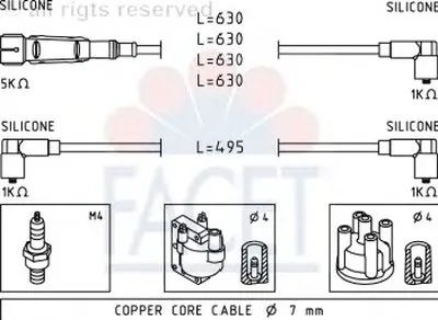 Комплект проводов зажигания FACET купить