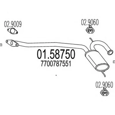 Средний глушитель выхлопных газов MTS купить