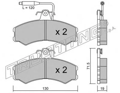 Комплект тормозных колодок, дисковый тормоз TRUSTING купить