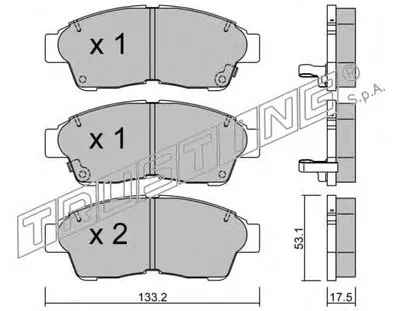Комплект тормозных колодок, дисковый тормоз TRUSTING купить