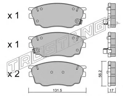 Комплект тормозных колодок, дисковый тормоз TRUSTING купить