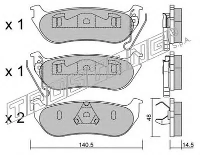 Комплект тормозных колодок, дисковый тормоз TRUSTING купить