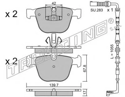 Комплект тормозных колодок, дисковый тормоз TRUSTING купить