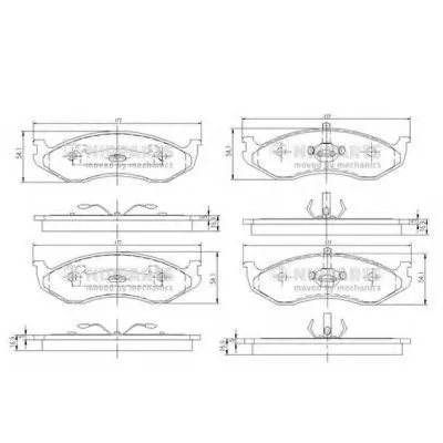 Комплект тормозных колодок, дисковый тормоз NIPPARTS купить
