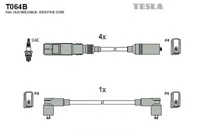 Комплект проводов зажигания alternative TESLA купить