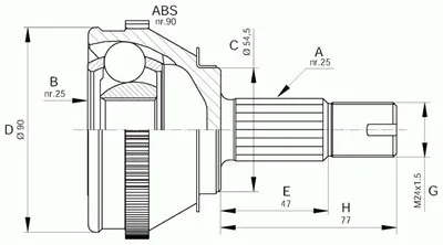 Шарнирный комплект, приводной вал SPIN OPEN PARTS купить