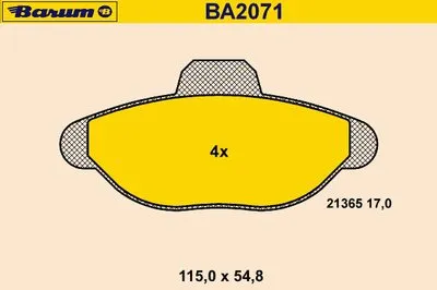 Комплект тормозных колодок, дисковый тормоз BARUM купить