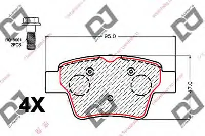 Комплект тормозных колодок, дисковый тормоз DJ PARTS купить