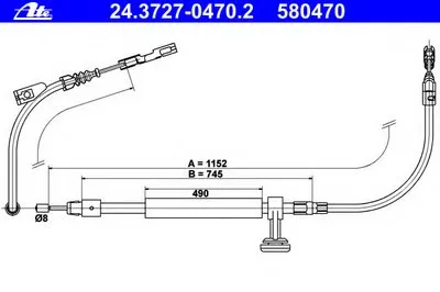 Трос, стояночная тормозная система ATE купить