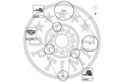 Водяной насос + комплект зубчатого ремня OPTIMAL купить
