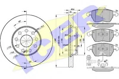 Комплект тормозов, дисковый тормозной механизм ICER купить