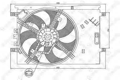 Вентилятор, охлаждение двигателя STELLOX купить